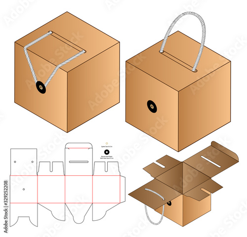 Box packaging die cut template design. 3d mock-up