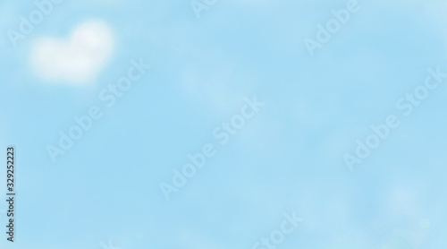 Heart shape cloud in a blue sky, romantic sky, cloud in a heart shape