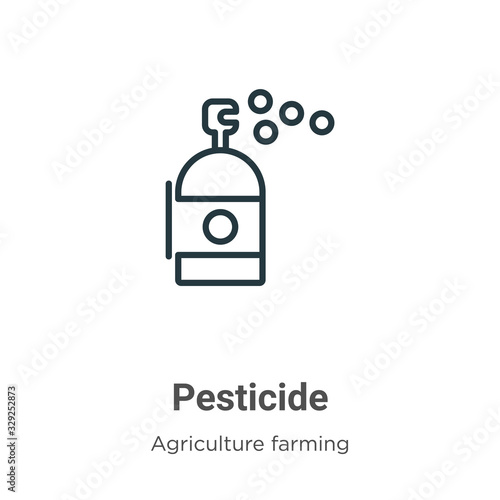 Pesticide outline vector icon. Thin line black pesticide icon, flat vector simple element illustration from editable agriculture farming and gardening concept isolated stroke on white background