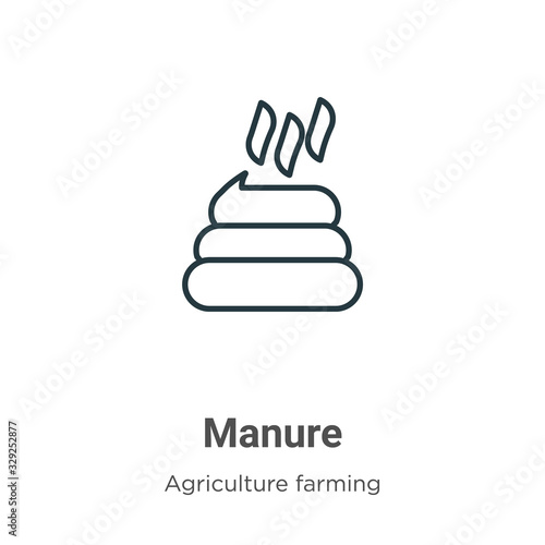 Manure outline vector icon. Thin line black manure icon, flat vector simple element illustration from editable agriculture farming and gardening concept isolated stroke on white background