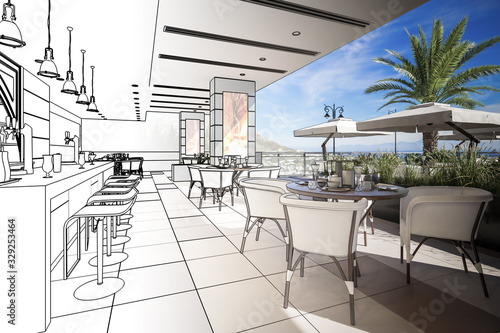 Terrace Bar & Restaurant with Outlook (concept) - 3d visualization © 4th Life Photography