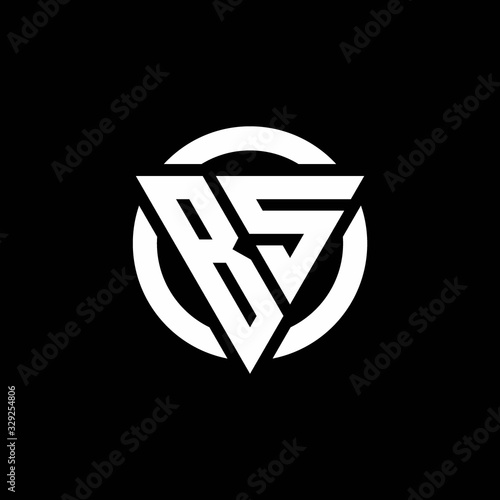 BS logo with triangle shape and circle rounded design template