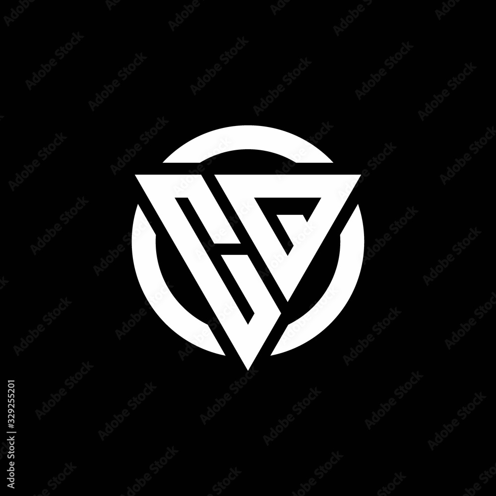 CQ logo with triangle shape and circle rounded design template CQ logo with triangle shape and circle rounded design template