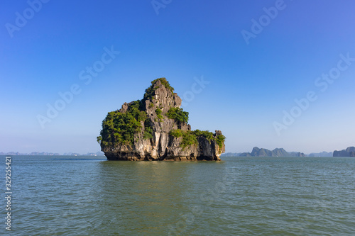 Halong Bay A UNESCO World Heritage Site in Vietnam s Quang Ninh Province  a popular tourist destination. The bay is located in the Gulf of Tonkin  South China Sea