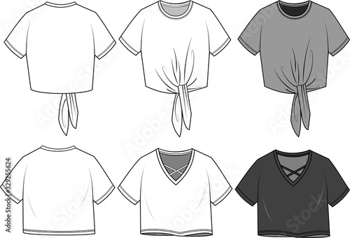 CROP TEE FASHION FLATS TEMPLATE