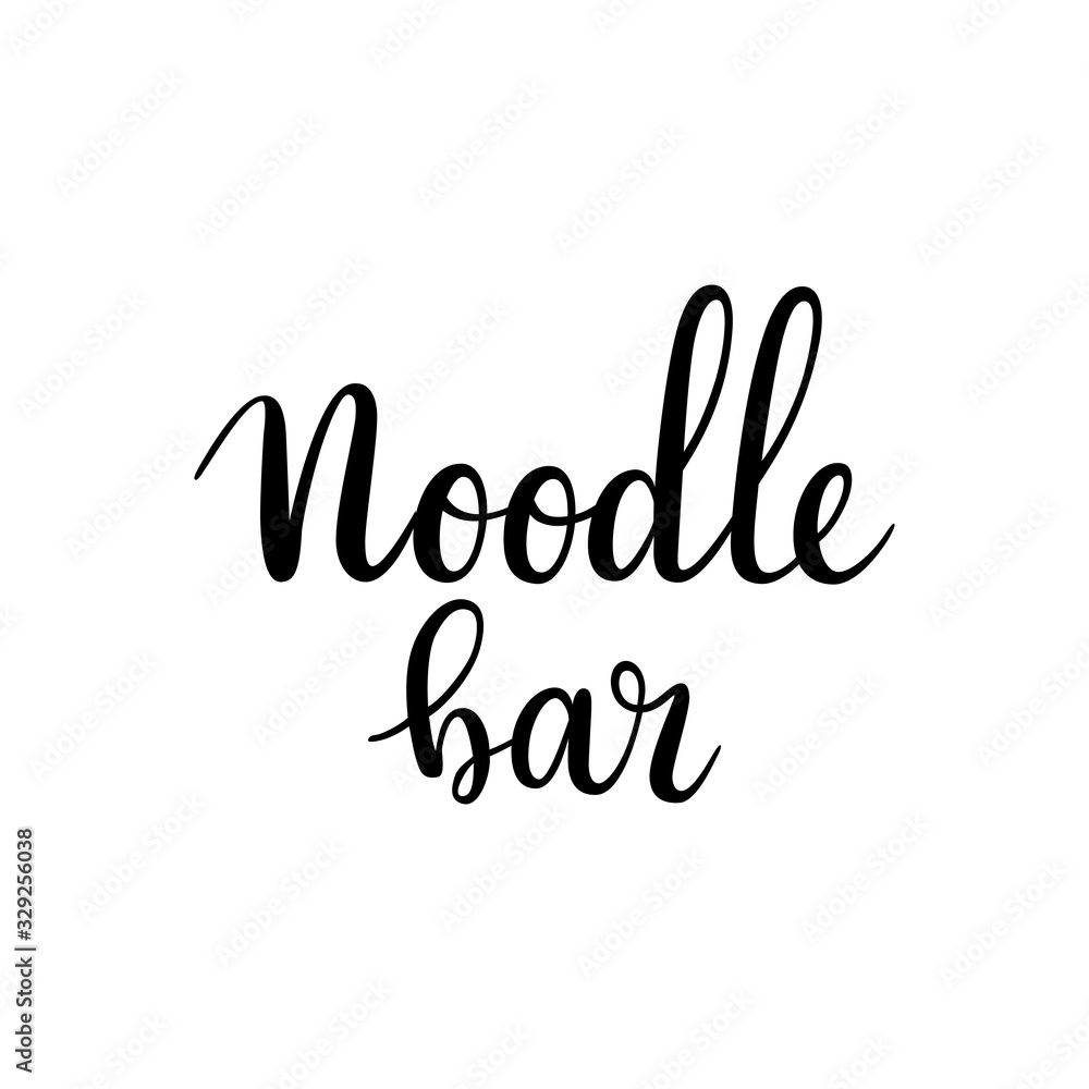 Noodle bar logo, handwritten lettering logotype, good for cafe, noodle shop or ramen shop, modern calligraphy writing, isolated vector