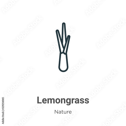 Lemongrass outline vector icon. Thin line black lemongrass icon, flat vector simple element illustration from editable nature concept isolated stroke on white background