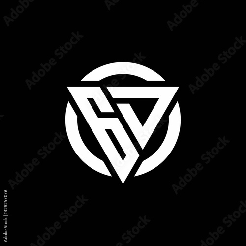 Free Download GD logo with triangle shape and circle rounded design template - GFXLoad