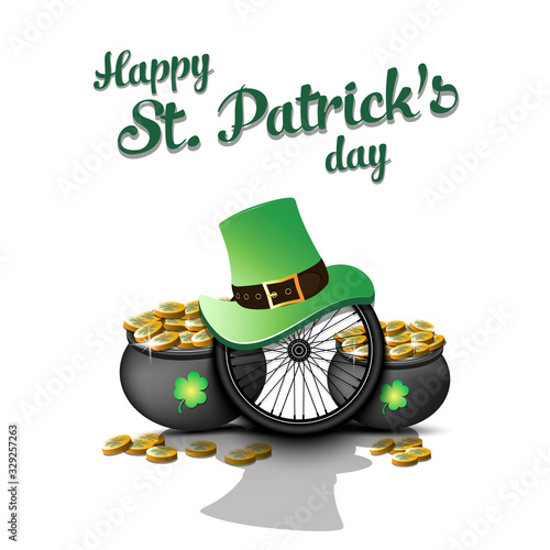 Happy St. Patricks day and bicycle wheel