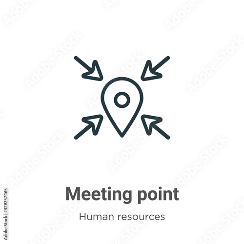 Obraz na plátně Meeting point outline vector icon