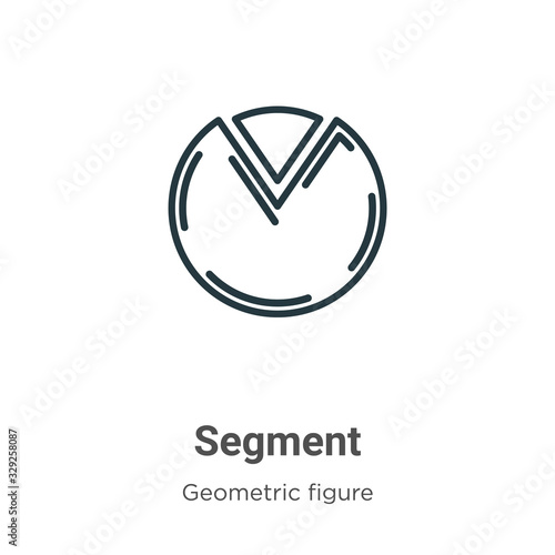 Segment outline vector icon. Thin line black segment icon, flat vector simple element illustration from editable geometry concept isolated stroke on white background