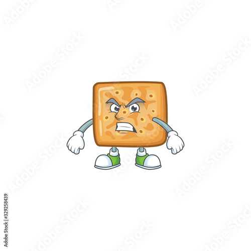 Charming crackers mascot design style waving hand