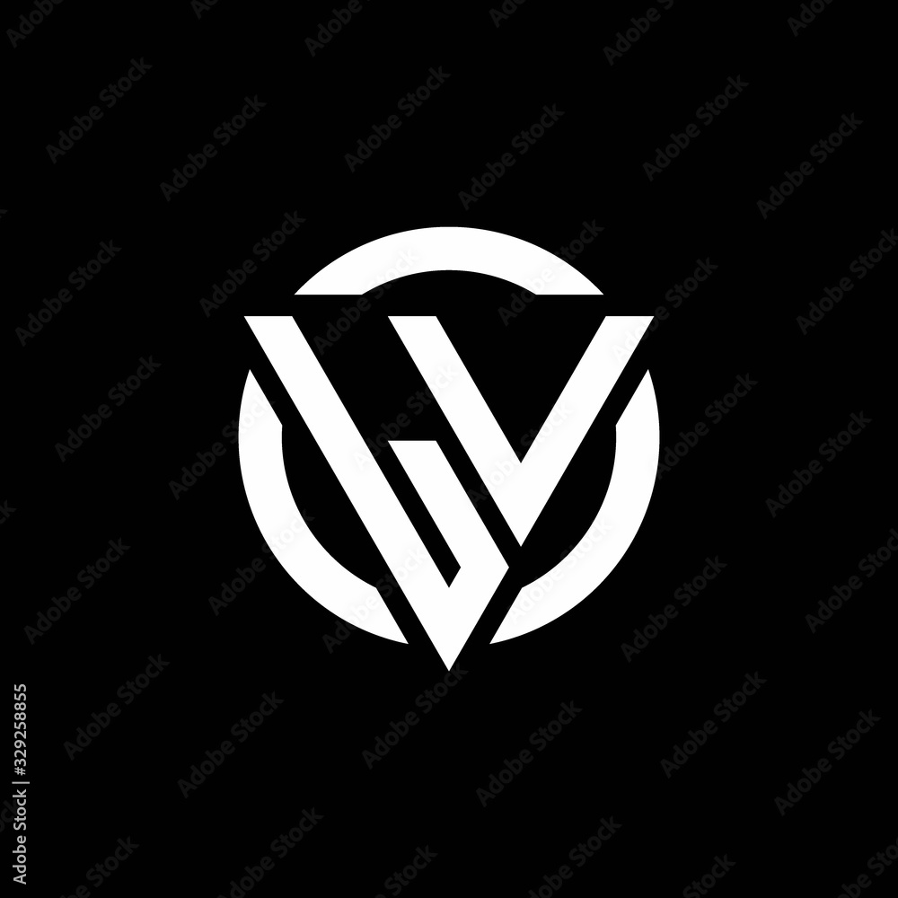 , logo with triangle shape and circle rounded design template Stock ...