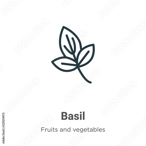 Basil outline vector icon Fototapete