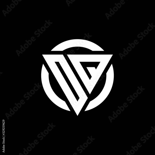 Free Download OQ logo with triangle shape and circle rounded design template - GFXLoad