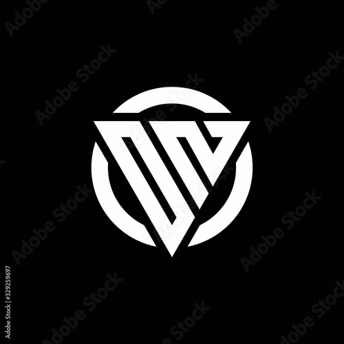 Free Download ON logo with triangle shape and circle rounded design template - GFXLoad