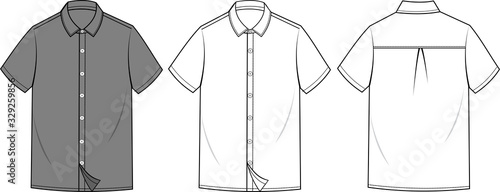 SHIRT FASHION FLAT SKETCH TEMPLATE