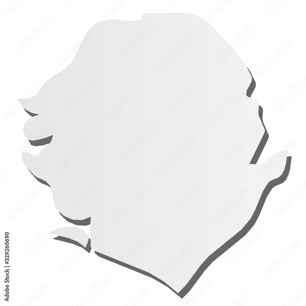 Sierra Leone - solid black silhouette map of country area. Simple flat ...