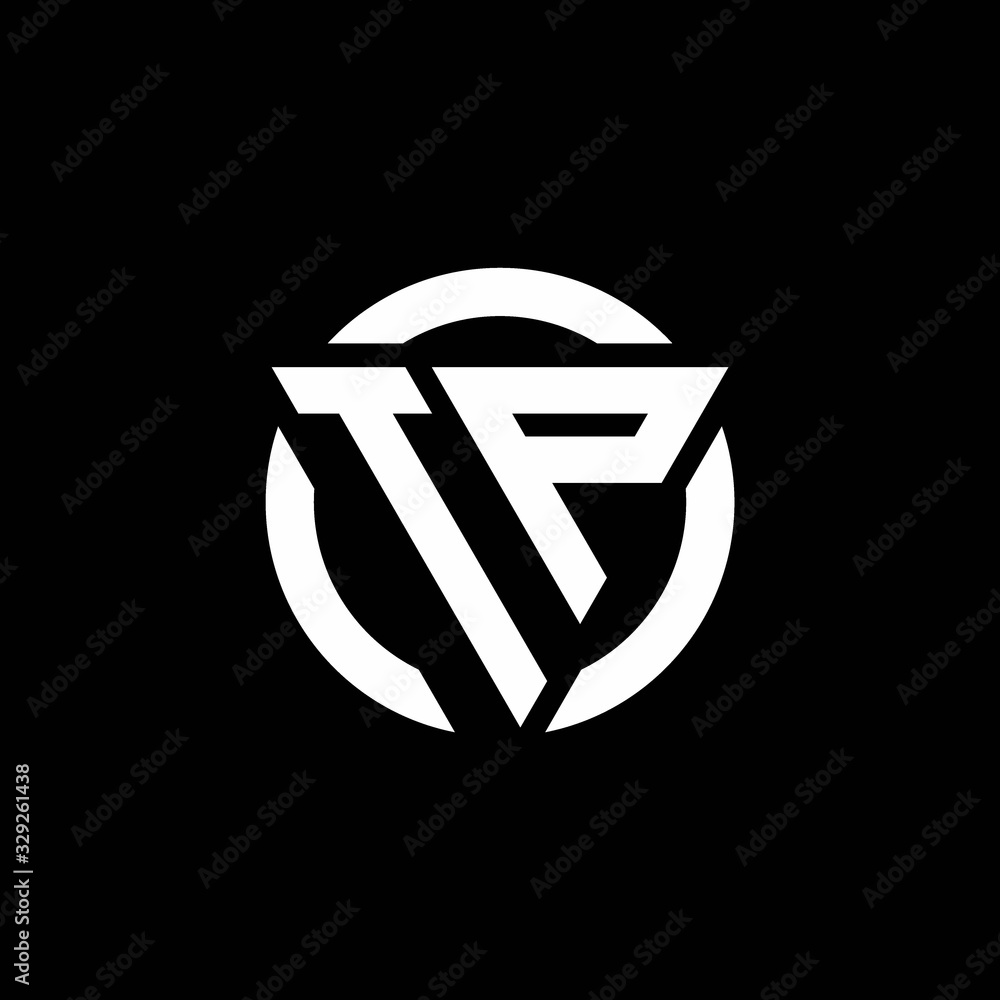 TP logo with triangle shape and circle rounded design template Stock ...