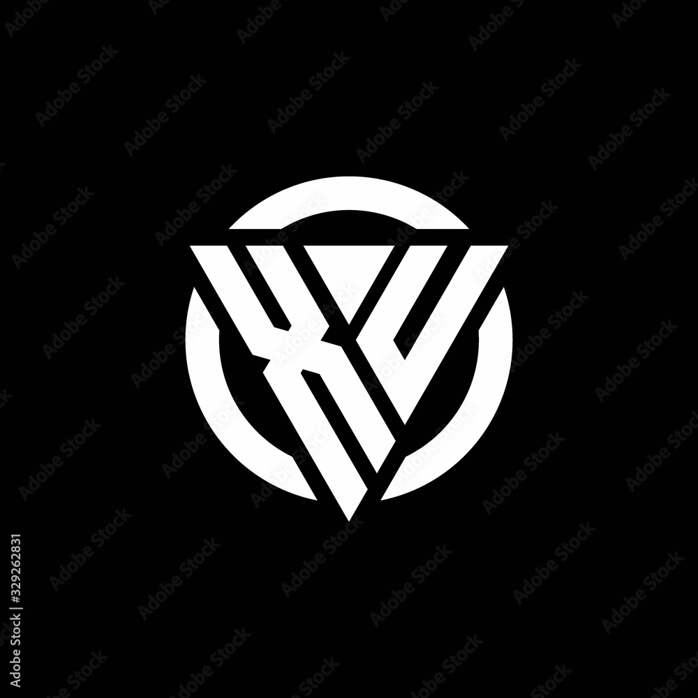 Naklejka premium XC logo with triangle shape and circle rounded design template