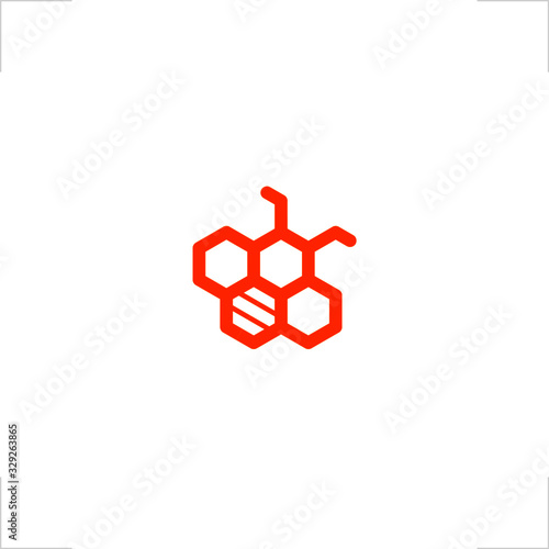 hive bee logo hexagon design geometric