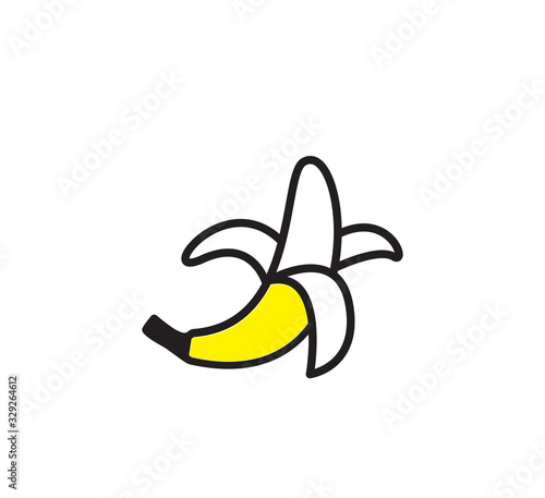 fruit banana icon logo design template