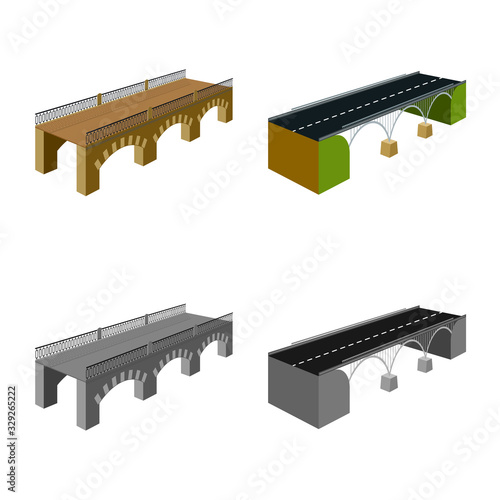 Vector illustration of connection and design icon. Set of connection and side vector icon for stock.