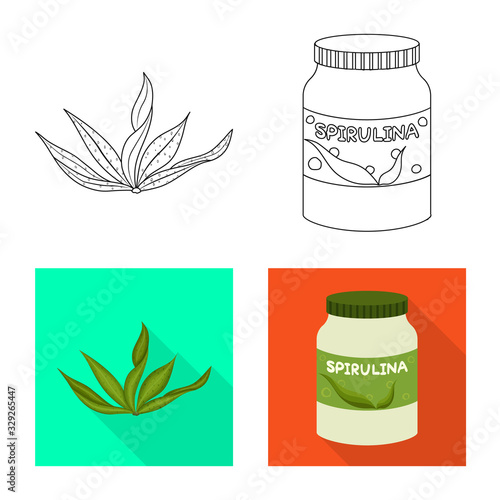 Vector design of protein and sea sign. Set of protein and natural stock vector illustration.