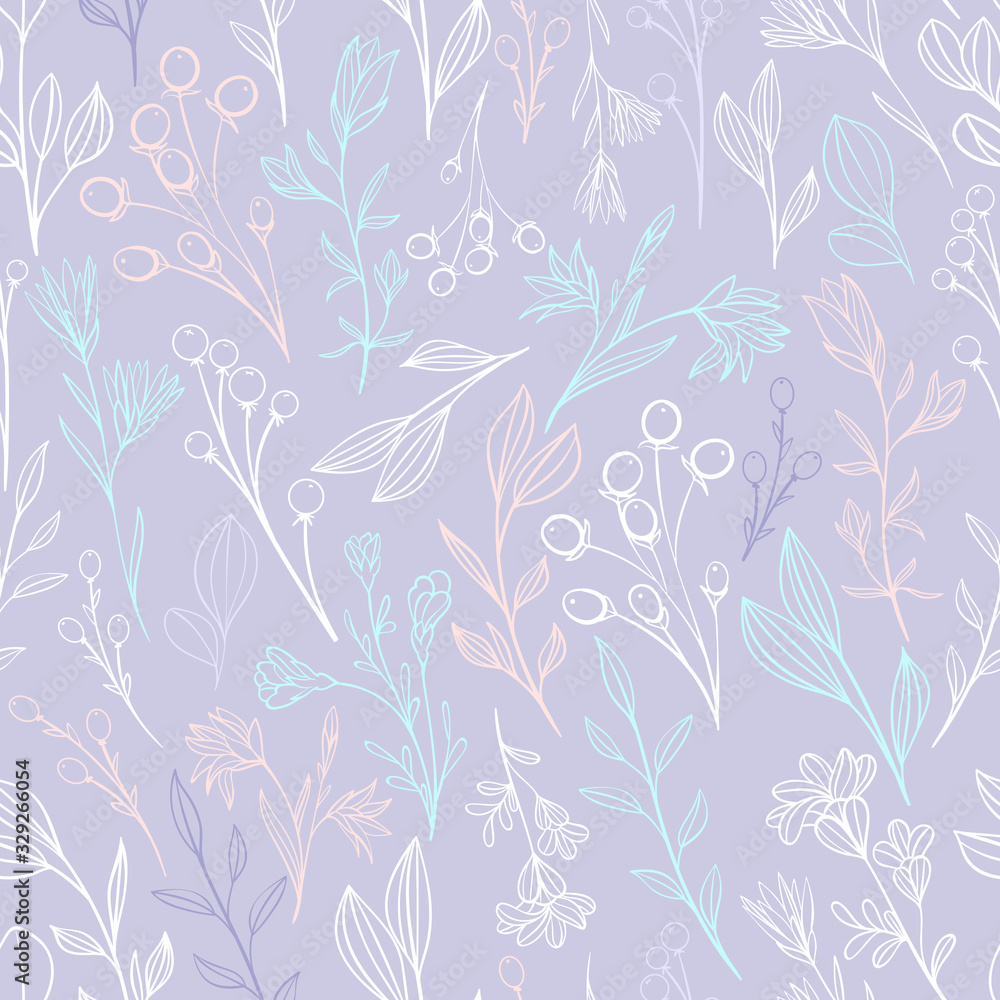 Seamless pattern with meadow flowers. Scandinavian style Seamless pattern with meadow flowers. Scandinavian style