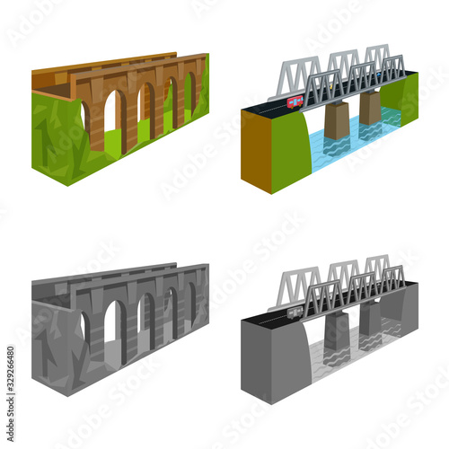 Isolated object of connection and design icon. Collection of connection and side vector icon for stock.