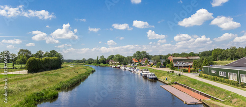 Panorama of the Hoogeveense Vaart canal in Drenthe, Netherlands photo