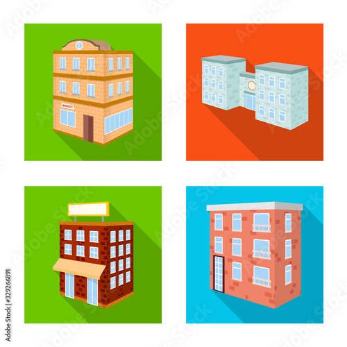 Vector illustration of construction and building symbol. Collection of construction and estate vector icon for stock.