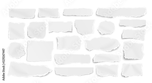 Set of paper different shapes vector scraps fragments isolated on white background