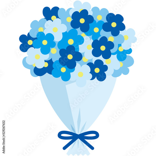 シンプルな青の花束