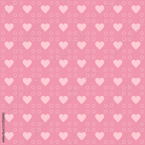 Abstract background texture. Dot and heart shape seamless pattern. Vector illustration polka style, minimalism wallpaper, flyer, cover, design. Bubble circle geometric ornament, decorative element