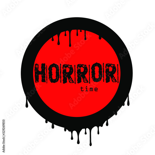 horror time sign on white background