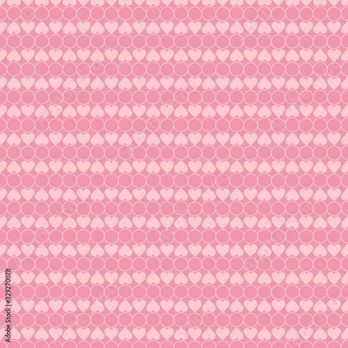 Abstract background texture. Dot and heart shape seamless pattern. Vector illustration polka style, minimalism wallpaper, flyer, cover, design. Bubble circle geometric ornament, decorative element