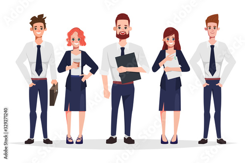 Business people in office organization.  Businessman and businesswoman  character.