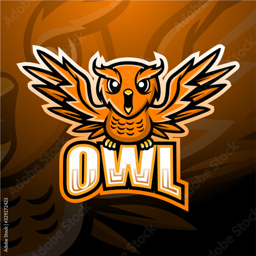Owl mascot esport logo design