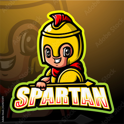 Spartan warrior mascot esport logo design