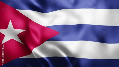 Wallpaper Mural Loop animation of Photo Realistic fabric waving flag of Cuba Ultra HD 4K Cuba National Flag Torontodigital.ca