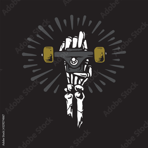 Skateboard truck graphic illustration vector art t-shirt design