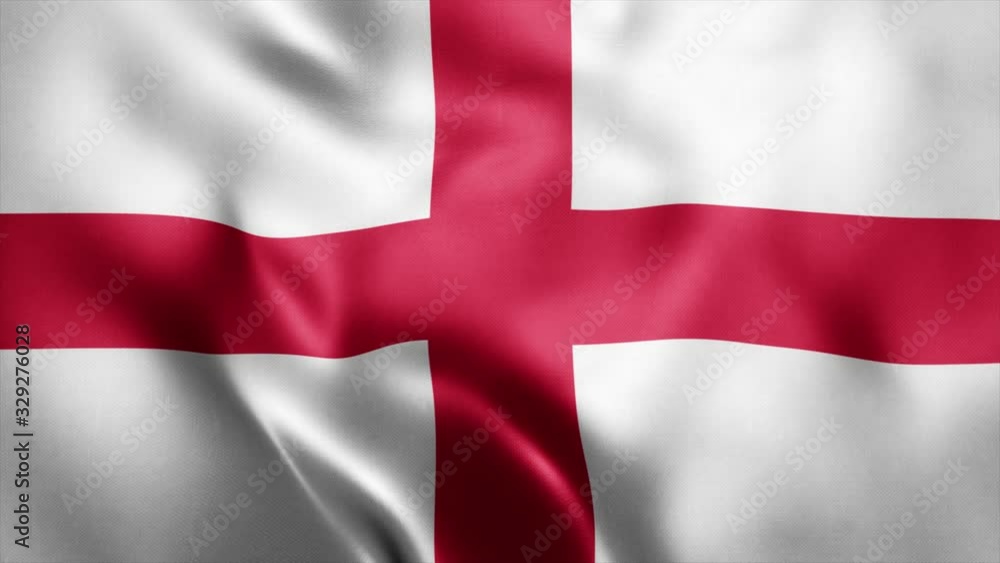 Loop animation of Photo Realistic fabric waving flag of England Ultra HD 4K England National Flag. Loop animation of Photo Realistic fabric waving flag of England Ultra HD 4K England National Flag.