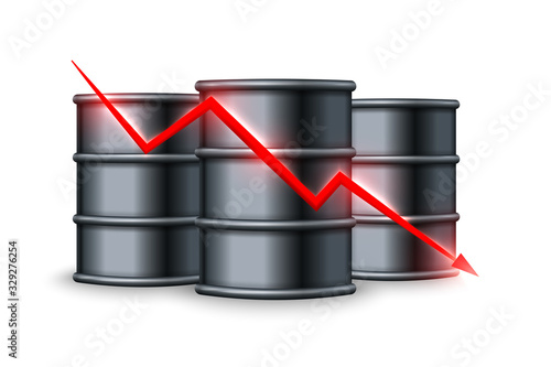 Oil price drop. Vector illustration