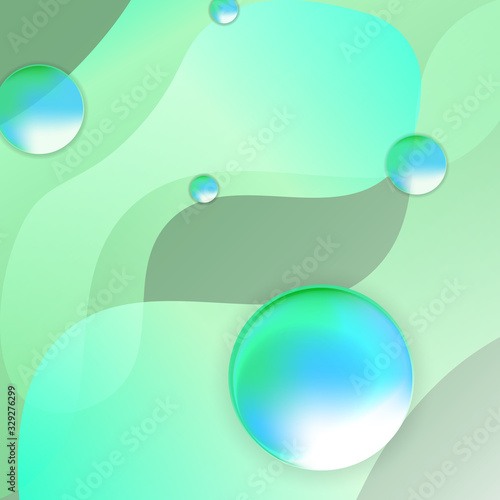 Green gradient fluid abstract background