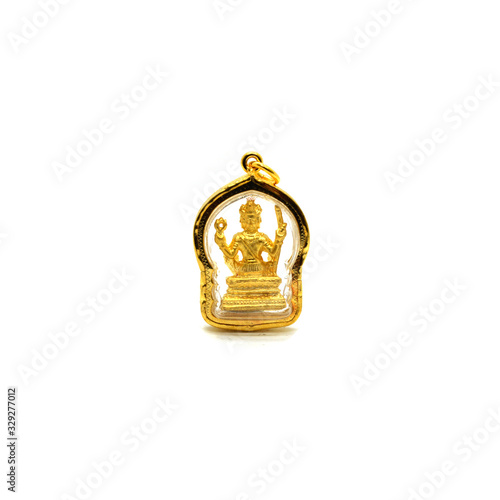 small thai buddha image used as amulets pendant,thai amulet on white image background