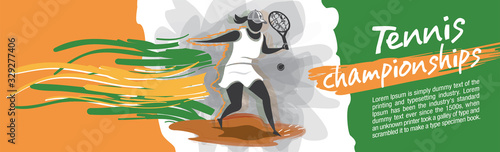 Vector tennis character design with country flag concept.