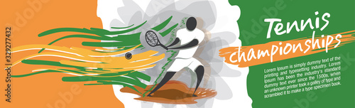 Vector tennis character design with country flag concept.