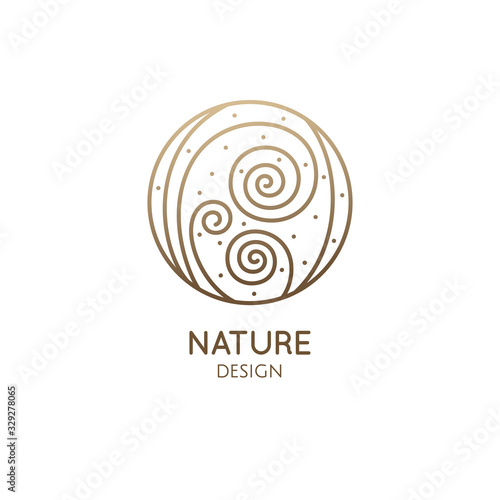 Albuca spiralis leaf linear logo. Corkscrew plant icon. Houseplant floral flower.. Vector emblem of home plant in linear style. Abstract illustration for bussines design, eco products, spa, yoga