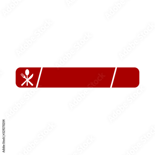 Food banner to place text isolated on white background